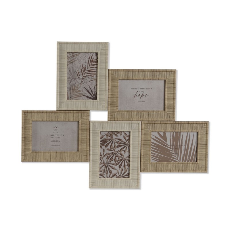 Cornice Portafoto Home ESPRIT Beige Naturale Cristallo polistirene Scandinavo 67 X 2 X 44 cm