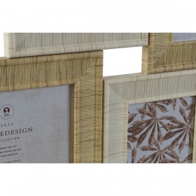 Cornice Portafoto Home ESPRIT Beige Naturale Cristallo polistirene Scandinavo 67 X 2 X 44 cm