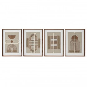 Tela Home ESPRIT Bianco Naturale Moderno Scandinavo 36 X 2,3 X 50,3 cm (4 Unità)