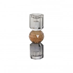 Portacandele Home ESPRIT Giallo Grigio Cristallo 7 x 7 x 20 cm