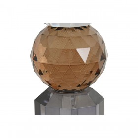 Portacandele Home ESPRIT Giallo Grigio Cristallo 7 x 7 x 20 cm