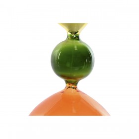 Statua Decorativa Home ESPRIT Verde Arancio 10,3 X 10,3 X 19,5 cm Clessidra (2 Unità)