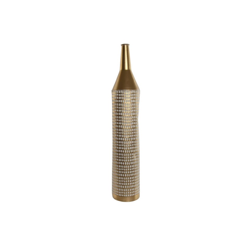 Vaso Home ESPRIT Bianco Dorato Metallo Moderno 14,5 X 14,5 X 82 cm