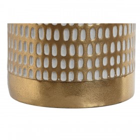 Vaso Home ESPRIT Bianco Dorato Metallo Moderno 14,5 X 14,5 X 82 cm