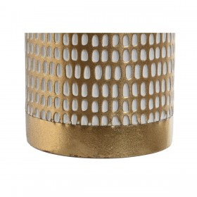 Vaso Home ESPRIT Bianco Dorato Metallo Moderno 14,5 x 14,5 x 55,5 cm