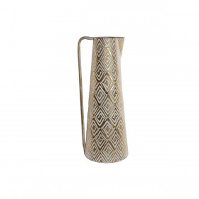 Vaso Home ESPRIT Bianco Dorato Metallo Moderno 24,5 X 24,5 X 66 cm