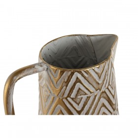 Vaso Home ESPRIT Bianco Dorato Metallo Moderno 24,5 X 24,5 X 66 cm