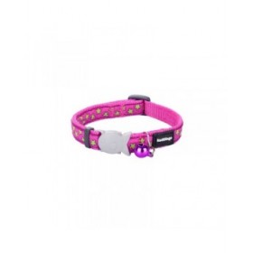 Collare per gatti Red Dingo Stars Lime on Hot 20-32 cm Rosa