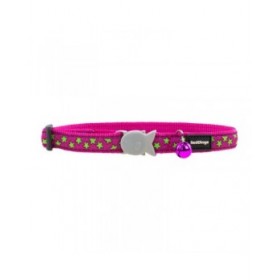 Collare per gatti Red Dingo Stars Lime on Hot 20-32 cm Rosa