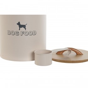 Contenitore per alimenti per animali domestici Home ESPRIT Beige Naturale Metallo Bambù 4 L 19 X 16 X 23 cm