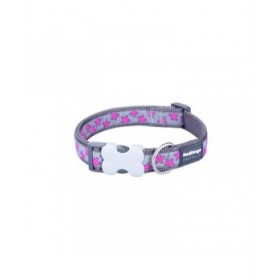 Collare per Cani Red Dingo STYLE HOT PINK ON COOL GREY 15 mm x 24-36 cm Grigio