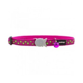 Collare per Cani Red Dingo STYLE STARS LIME ON HOT PINK 31-47 cm