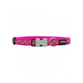 Collare per Cani Red Dingo STYLE STARS LIME ON HOT PINK 31-47 cm