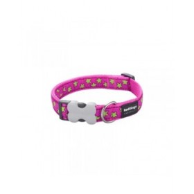 Collare per Cani Red Dingo STYLE STARS LIME ON HOT PINK 31-47 cm