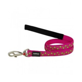 Guinzaglio per Cani Red Dingo STYLE STARS LIME ON HOT PINK 15mm x 120 cm