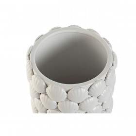 Vaso Home ESPRIT Bianco Gres Mediterraneo 16,5 x 16,5 x 38,5 cm