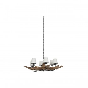 Lampadario Home ESPRIT Ferro teak 130 X 130 X 35 cm