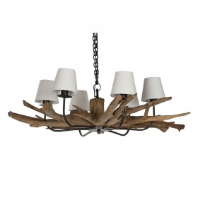 Lampadario Home ESPRIT Ferro teak 130 X 130 X 35 cm