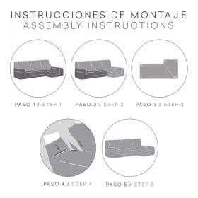 Rivestimento per chaise longue a braccio corto sinistra Eysa BRONX Marrone 110 x 110 x 310 cm