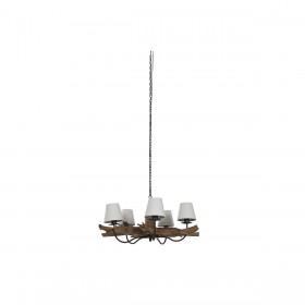 Lampadario Home ESPRIT Ferro teak 90 x 90 x 35 cm