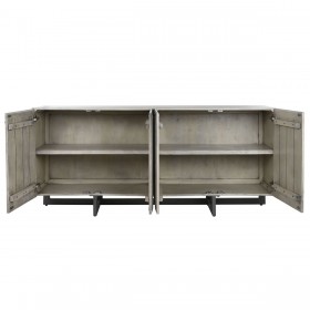 Credenza Home ESPRIT Bianco Metallo Legno di mango 180 X 38,7 X 80 cm