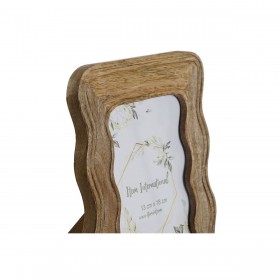 Cornice Portafoto Home ESPRIT Naturale Legno di mango Onde Città 21,5 x 1,5 x 26,5 cm
