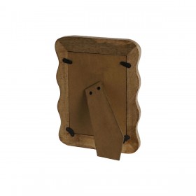 Cornice Portafoto Home ESPRIT Naturale Legno di mango Onde Città 21,5 x 1,5 x 26,5 cm