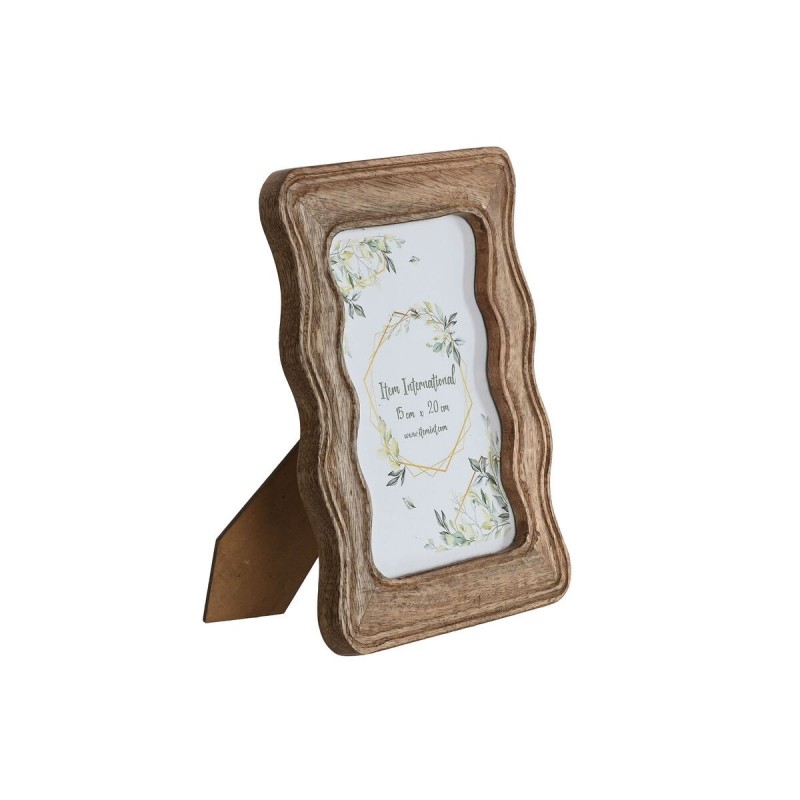 Cornice Portafoto Home ESPRIT Naturale Legno di mango Onde Città 18,5 X 2 X 25 cm