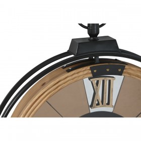 Orologio da Parete Home ESPRIT Nero Dorato Metallo Legno di pino Vintage 60 X 8 X 77 cm