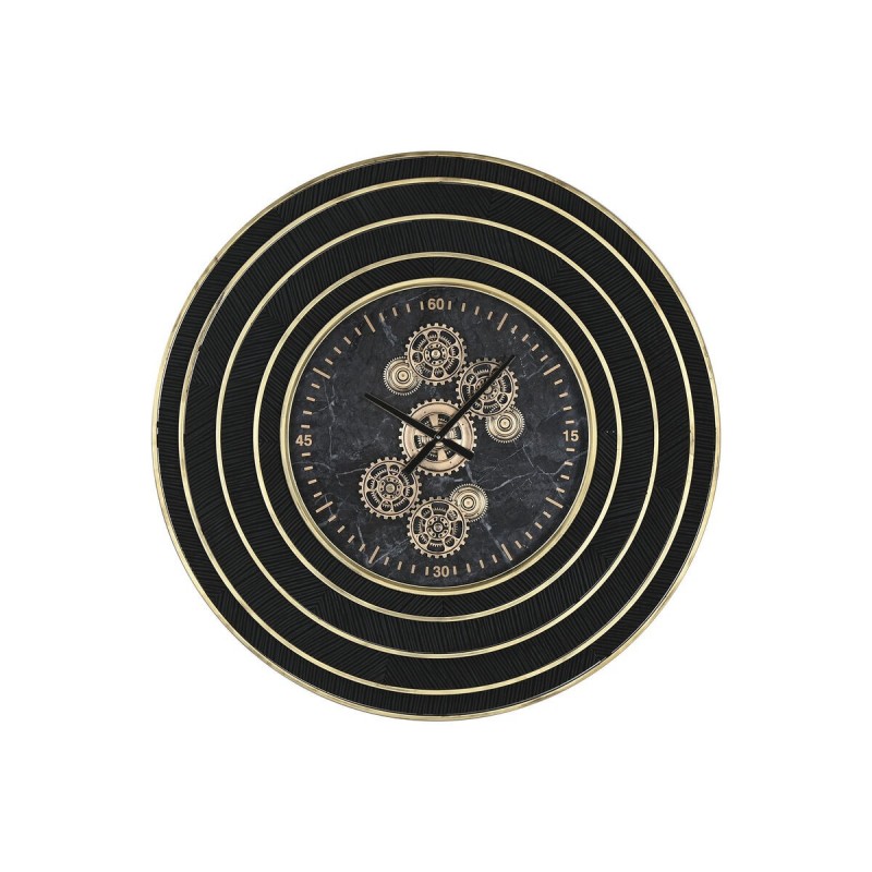Orologio da Parete Home ESPRIT Nero Dorato Metallo Cristallo 108 X 8,5 X 108 cm