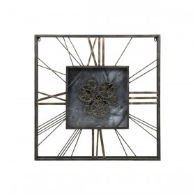 Orologio da Parete Home ESPRIT Nero Dorato Metallo Cristallo 80 x 8 x 80 cm