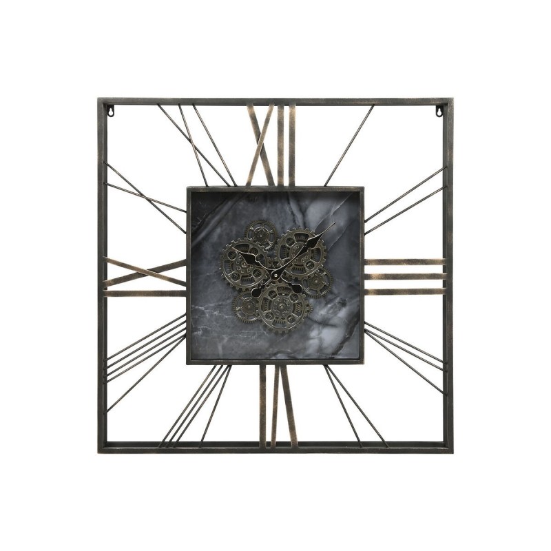 Orologio da Parete Home ESPRIT Nero Dorato Metallo Cristallo 80 x 8 x 80 cm