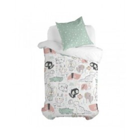 Set di copripiumino HappyFriday Moshi Moshi Best Buddies Multicolore Singolo 2 Pezzi