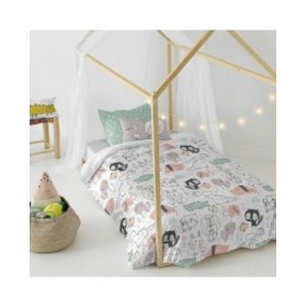 Set di copripiumino HappyFriday Moshi Moshi Best Buddies Multicolore Singolo 2 Pezzi