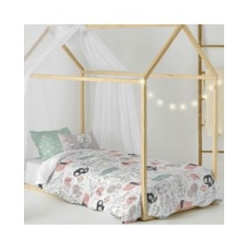 Set di copripiumino HappyFriday Moshi Moshi Best Buddies Multicolore Singolo 2 Pezzi