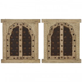 Decorazione da Parete Home ESPRIT Beige Naturale Finestra 45 X 5 X 51 cm