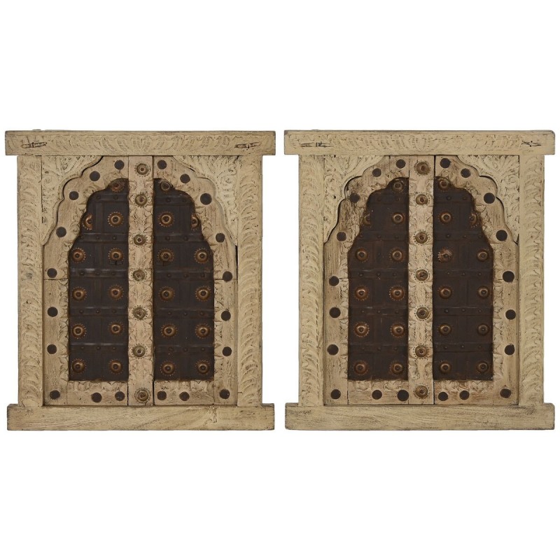 Decorazione da Parete Home ESPRIT Beige Naturale Finestra 45 X 5 X 51 cm