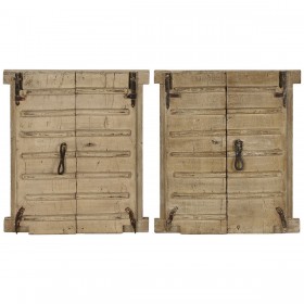 Decorazione da Parete Home ESPRIT Beige Naturale Finestra 45 X 5 X 51 cm