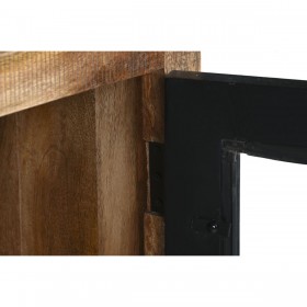 Stand Espositore Home ESPRIT Nero Naturale Ferro Legno di mango 100 X 40 X 200 cm