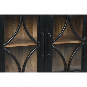 Stand Espositore Home ESPRIT Nero Naturale Ferro Legno di mango 100 X 40 X 200 cm