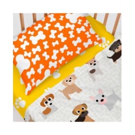 Lenzuolo con angoli HappyFriday MR FOX Giallo Multicolore 60 x 120 x 14 cm