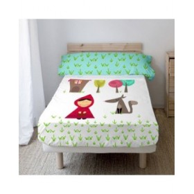 Set di Lenzuola HappyFriday Mr Fox Grandma Multicolore Singolo 2 Pezzi