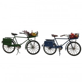 Statua Decorativa Home ESPRIT Verde Blu Marino Vintage 30 x 9 x 17 cm (2 Unità)