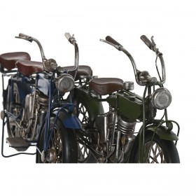 Statua Decorativa Home ESPRIT Azzurro Verde Moto Vintage 31 x 8 x 16 cm (2 Unità)