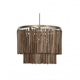 Lampadario Home ESPRIT Marrone Dorato Legno Metallo Legno di mango 50 W 60 x 60 x 48 cm