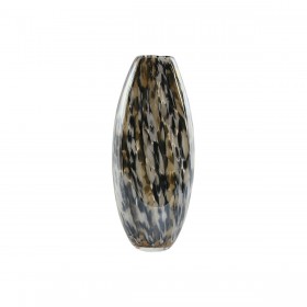 Vaso Home ESPRIT Nero Crema Cristallo Moderno 18 x 12,5 x 42,5 cm