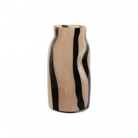 Vaso Home ESPRIT Nero Crema Cristallo Moderno 15 x 15 x 29,2 cm