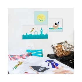 Tela HappyFriday Mr Box Flying boy  Multicolore 27 x 27 cm