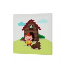 Tela HappyFriday Mr Fox Piggys Multicolore 27 x 27 cm