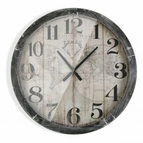 Orologio da Parete Versa Map World Legno MDF (6,5 x 76,5 x 76,5 cm)